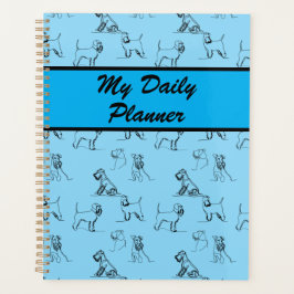 ミニチュアSchnauzerラインアートパターン001 LightBlue プランナー手帳