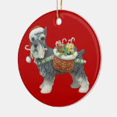 ミニチュアSchnauzer犬のクリスマスオーナメント セラミックオーナメント (左)