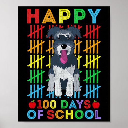 ミニチュアSchnauzer犬の学生ハッピー100日 ポスター (正面)