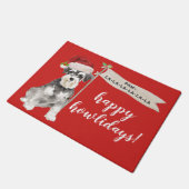 ミニチュアSchnauzer犬クリスマスドアマット ドアマット (アングル)