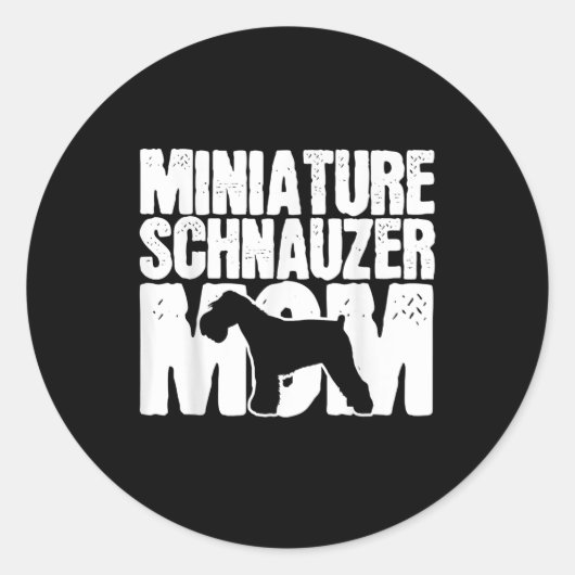 ミニチュアSchnauzer犬ママMama Morsデイギフト ラウンドシール (正面)
