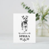 ミニチュアSchnauzer生命はカスタムより良い犬の名前 ポストカード (スタンド正面)