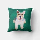 ミニチュアSchnauzer Dog Water Color 絵画 Art's クッション (裏面)