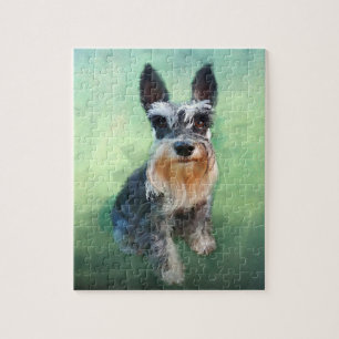 ミニチュアSchnauzer Dog Water Color 絵画 Art's ジグソーパズル