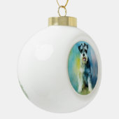 ミニチュアSchnauzer Dog Water Color 絵画 Art's セラミックボールオーナメント (左)