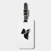 ミニチュアschnuazuerブラックとシルバーマンガ ラゲッジタグ (正面縦)