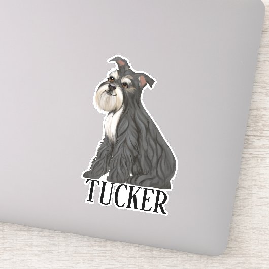 ミニチュールシュナウザーのパーソナライズ名 シール (詳細)