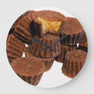 ミニチョコレートとピーナッツバターのお菓子 ラージ壁時計