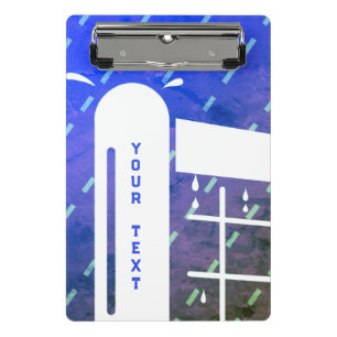 ミニテニスクリップボードと雨のネットポールデザイン ミニクリップボード