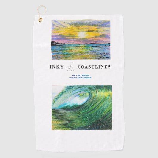 ミニトラベルタオル(サーフデザイン) ゴルフタオル (正面)