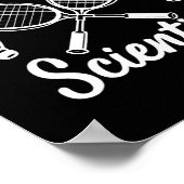 ミニトンおもしろい選手ラケット科学者 ポスター (角)