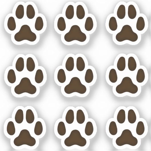 ミニドッグポープリントダークブラウンのペット シール (正面)