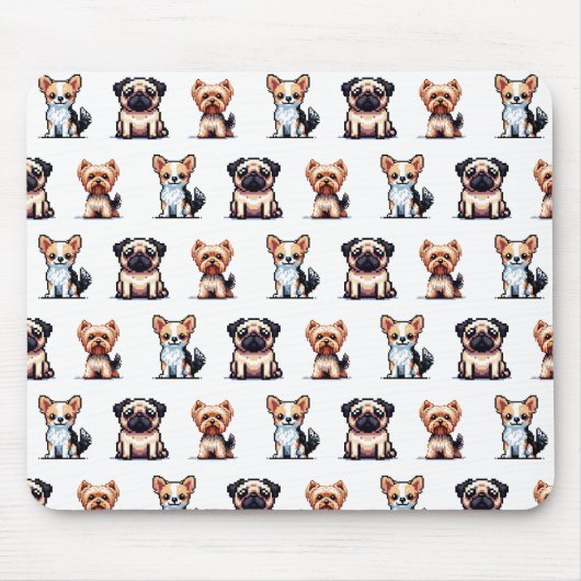 ミニドッグpixelartマウスパッド マウスパッド (正面)