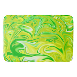 「ミニドリーム：緑の大理石の柔らかい渦巻き」 バスマット