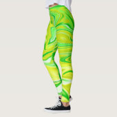 「ミニドリーム:緑の大理石の柔らかい渦巻き」 レギンス (左)