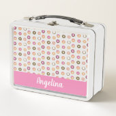 ミニドーナツのミックスパターカラフルン名 メタルランチボックス (正面)