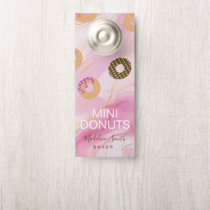 ミニドーナツ ベーカリー お菓子作り ピンク ドアノブサイン