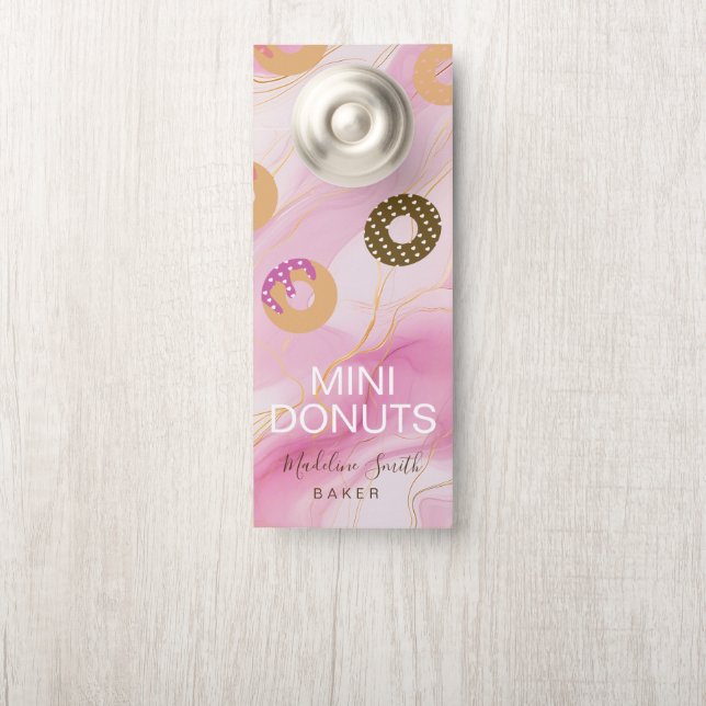 ミニドーナツ ベーカリー お菓子作り ピンク ドアノブサイン (ノブ)