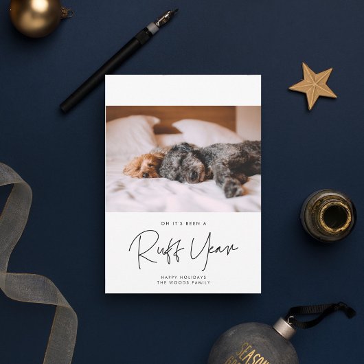 ミニナリストRuff Year犬の写真の休日 シーズンカード