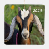 ミニヌビカラフルア乳製品ヤギの子 セラミックオーナメント (裏面)