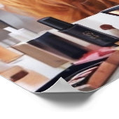 ミニハイランドカウピンクリボン&美しい製品 ポスター (角)