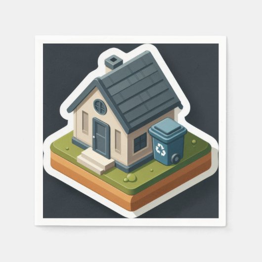 ミニハウス スタンダードカクテルナプキン (正面)