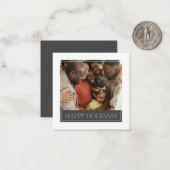 ミニハッピーホリデイズ写真テンプレートクリスマスカード ノートカード (正面/裏面インサイチュ)