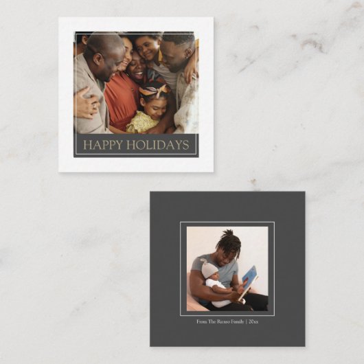 ミニハッピーホリデイズ写真テンプレートクリスマスカード ノートカード (正面/裏面)