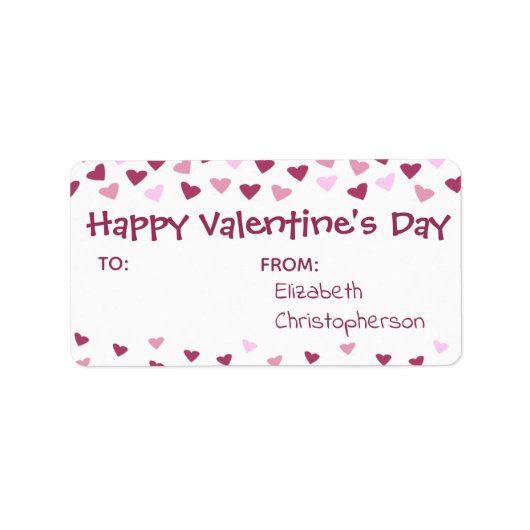 ミニハートからバレンタインデート ラベル (正面)