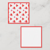 ミニハートの2.5"角フラットカードII ノートカード (正面/裏面)