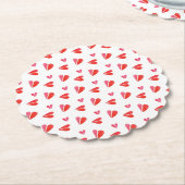 ミニハートスカロップラウンド紙コースター ペーパーコースター (アングル)