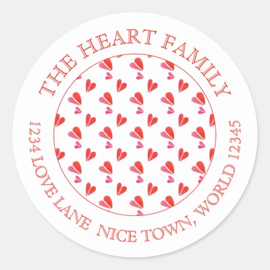 ミニハートスモールラウンド封筒用シール ラウンドシール (正面)