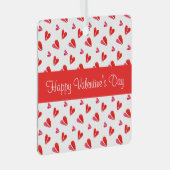 ミニハートバレンタイン金属スクエアオーナメントレッド メタルオーナメント (正面右)