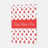 ミニハートバレンタイン金属スクエアオーナメントレッド メタルオーナメント (正面左)