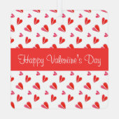 ミニハートバレンタイン金属スクエアオーナメントレッド メタルオーナメント (裏面)