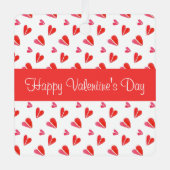 ミニハートバレンタイン金属スクエアオーナメントレッド メタルオーナメント (正面)