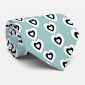 ミニハートパターンシーフオムライトミニブルー ネクタイ (ロール)