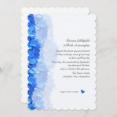 ミニハートブルーアジサイ結婚式招待状 招待状 (正面/裏面)