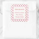 ミニハート大四角アドレス封筒用シール スクエアシール (バッグ)