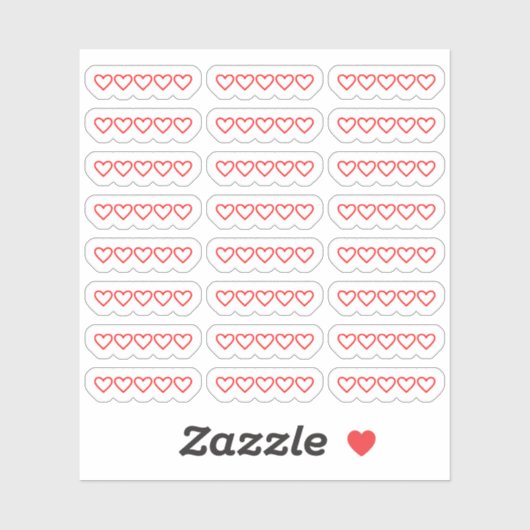 ミニハート空白ブック映画評価ブジョープランナー シール (シート)