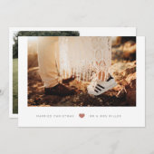 ミニハート結婚したクリスマスフォトカード シーズンカード (正面/裏面)