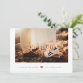 ミニハート結婚したクリスマスフォトカード シーズンカード (スタンド正面)