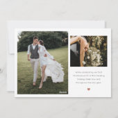 ミニハート結婚したクリスマスフォトカード シーズンカード (裏面)