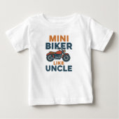 ミニバイカー おじさんみたい クールなバイク ベビーTシャツ (正面)
