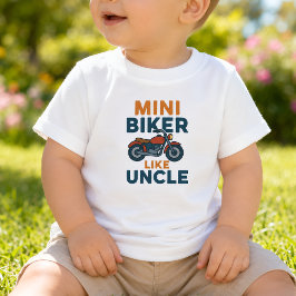 ミニバイカー おじさんみたい クールなバイク ベビーTシャツ