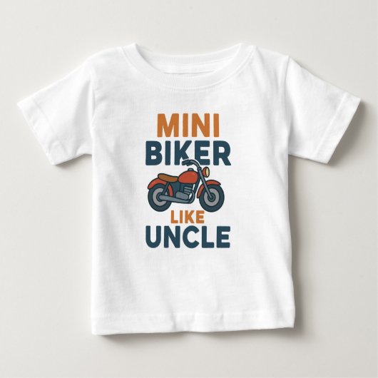 ミニバイクもしくは自転車に乗る人ライクアンクルクールバイ ベビーTシャツ (正面)