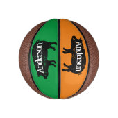 ミニバスケットボールとカスタム豚マスコットロゴ ミニバスケットボール (縦)