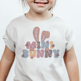 ミニバニーイースターレトロ春フローラ トドラーTシャツ