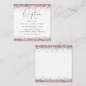 ミニバラ金ゴールドグリッターウェディングレセプション詳細 エンクロージャーカード (正面/裏面)