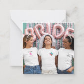 ミニバラ金ゴールドグリッターフォトブライダルシャワー ノートカード (裏面)